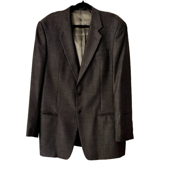 Mani by Armani Sport Coat Blazer Size‎ 42L Gray Wool Silk Suit Jacket - Picture 2 of 7